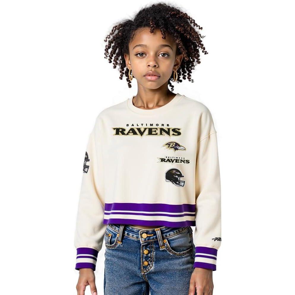 imagePro Standard Big Girls NFL Retro Classics Crewneck SweatshirtEggshell Purple