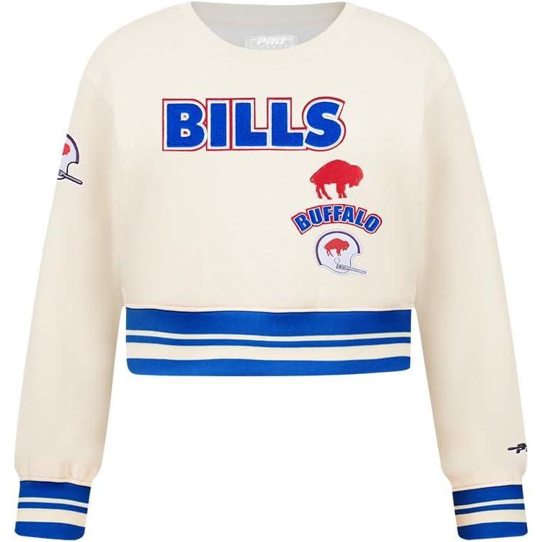 imagePro Standard Big Girls NFL Retro Classics Crewneck SweatshirtEggshellRoyal Blue