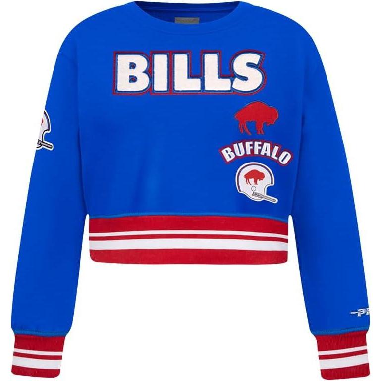 imagePro Standard Big Girls NFL Retro Classics Crewneck SweatshirtRoyal BlueRed