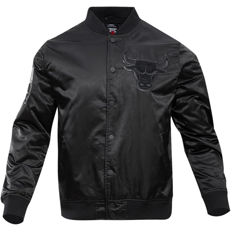 imagePro Standard Mens NBA Classic Triple Black Satin JacketBlack