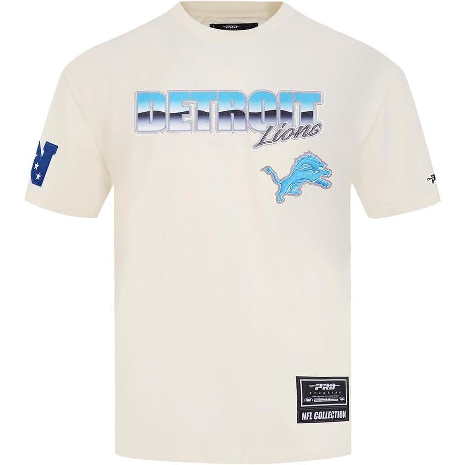 imagePro Standard Mens NFL Detroit Lions Chromatic Short Sleeve Tee Eggshell L