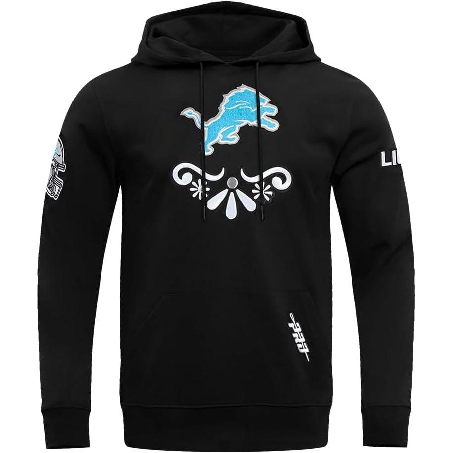 imagePro Standard Mens NFL Sugar Skull Brushed Back French Terry Pull Over HoodieBlack