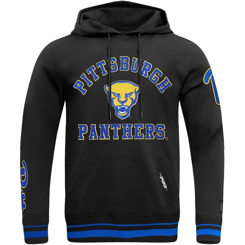 imagePro Standard NCAA mens Mens College Classic Chenille Brushed Back French Terry Pull Over HoodieBlackRoyal BlueBlack