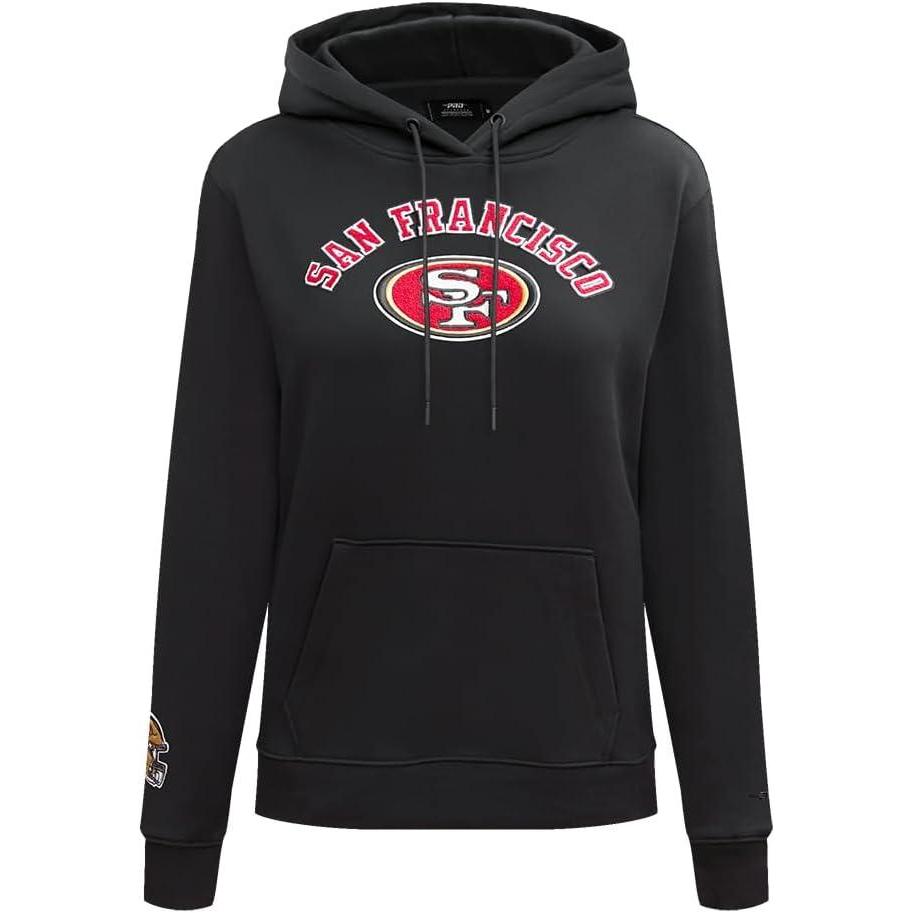 imagePro Standard Womens NFL Classic Chenille Brushed Back French Terry Pull Over HoodieBlack