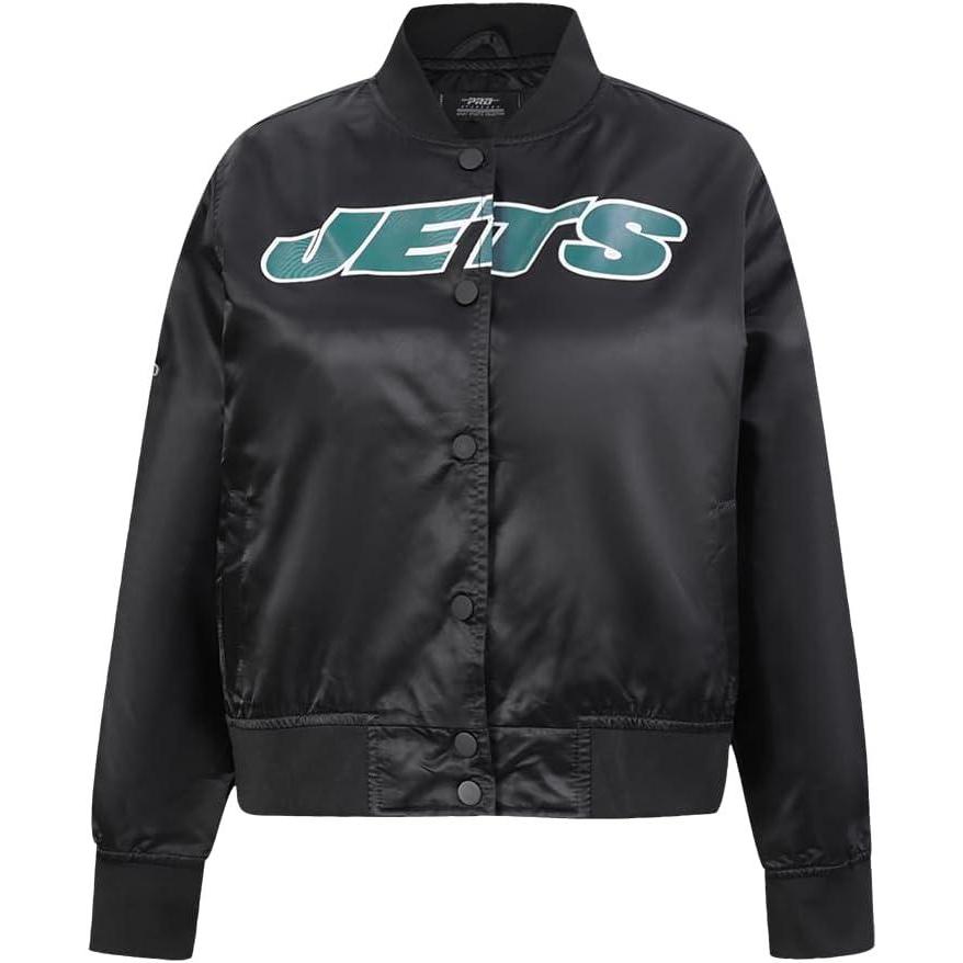 imagePro Standard Womens NFL New York Jets Classic Chenille Satin Jacket Black L