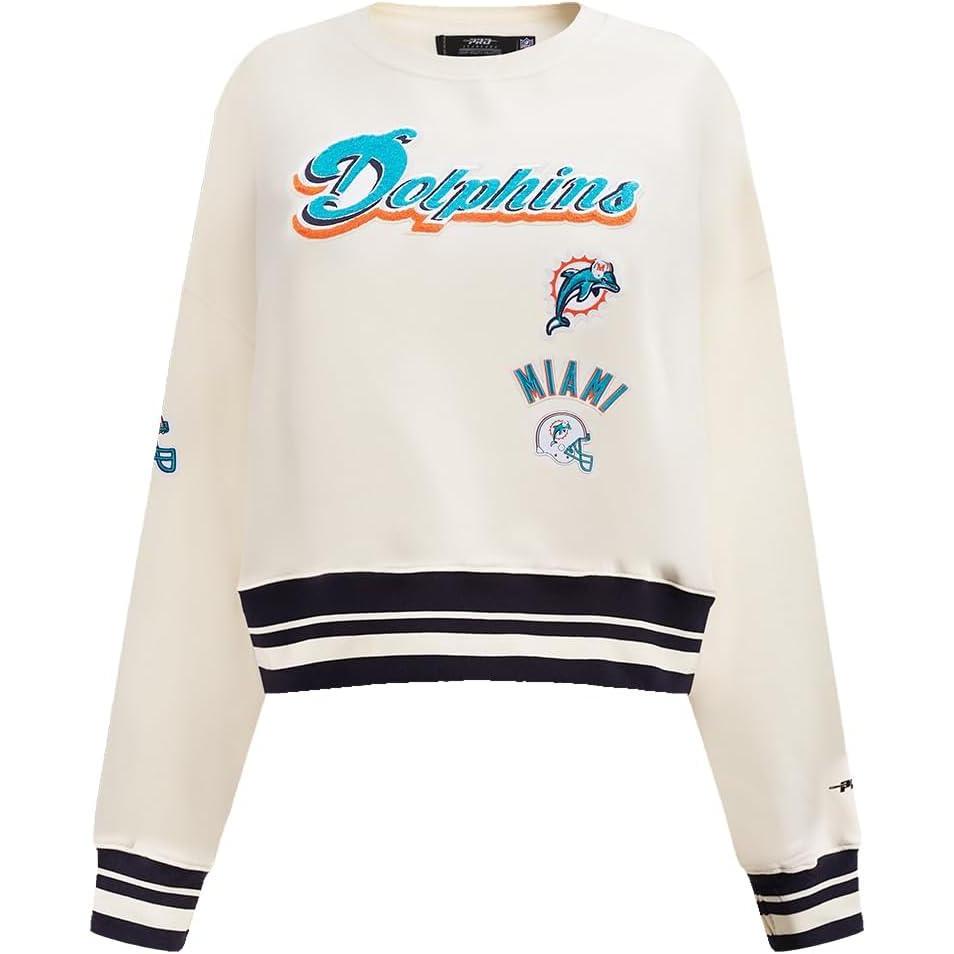 imagePro Standard Womens NFL Retro Classics Crewneck SweatshirtEggshell Black