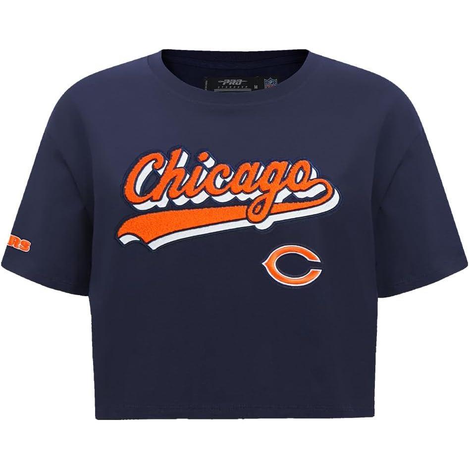 imagePro Standard Womens NFL Script Tail Cotton Single Short Sleeve Boxy TeeMidnight Navy