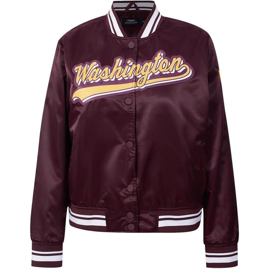 imagePro Standard Womens NFL Washington Commanders Script Tail Satin Jacket Wine XS