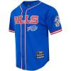 Pro Standard Mens NFL Mesh Button Down Top(Royal Blue/Red)