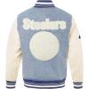 Pro Standard Mens NFL Pittsburgh Steelers Varsity Blues Denim Jacket Denim/Linen 2XL