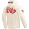 Pro Standard Mens NFL Souvenir Brushed Back French Terry Pull Over Hoodie(Off-white)