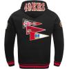 Pro Standard Mens NFL Team Pennants Brushed Back French Terry Pull Over Hoodie(Black)