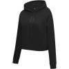 Pro Standard Womens NBA Classic Brushed Back French Terry Cropped Pullover Hoodie(Triple Black)