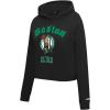 Pro Standard Womens NBA Old English Cropped Pullover Hoodie(Black)