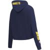 Pro Standard Womens NBA Old English Cropped Pullover Hoodie(Midnight Navy)