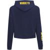 Pro Standard Womens NBA Old English Cropped Pullover Hoodie(Midnight Navy)