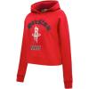 Pro Standard Womens NBA Old English Cropped Pullover Hoodie(Red)