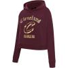 Pro Standard Womens NBA Old English Cropped Pullover Hoodie(Wine)