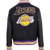 Pro Standard Womens NBA Retro Classics Varsity Jacket(Black/Purple/Yellow)