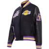 Pro Standard Womens NBA Retro Classics Varsity Jacket(Black/Purple/Yellow)