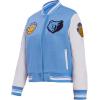 Pro Standard Womens NBA Retro Classics Varsity Jacket(University Blue/White)