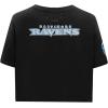 Pro Standard Womens NFL Baltimore Ravens Varsity Blues Short Sleeve Boxy Tee Black 2XL