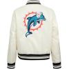 Pro Standard Womens NFL Miami Dolphins Retro Classics Satin Jacket Eggshell/Black M