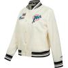 Pro Standard Womens NFL Miami Dolphins Retro Classics Satin Jacket Eggshell/Black M