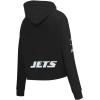 Pro Standard Womens NFL New York Jets Classic Chenille Cropped Pullover Hoodie Black 2XL