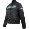 Pro Standard Womens NFL New York Jets Classic Chenille Satin Jacket Black L