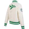 Pro Standard Womens NFL New York Jets Retro Classics Satin Jacket Eggshell/Kelly Green S
