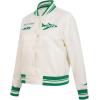 Pro Standard Womens NFL New York Jets Retro Classics Satin Jacket Eggshell/Kelly Green S