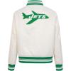 Pro Standard Womens NFL New York Jets Retro Classics Satin Jacket Eggshell/Kelly Green S
