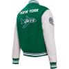Pro Standard Womens NFL New York Jets Retro Classics Varsity Jacket Kelly Green/White XL