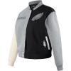Pro Standard Womens NFL Philadelphia Eagles Reverse French Terry Varsity Jacket Black/Gray/Eggshell M