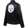 Pro Standard Womens NFL Pittsburgh Steelers Classic Chenille Satin Jacket Black S