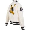 Pro Standard Womens NFL Pittsburgh Steelers Retro Classics Satin Jacket Eggshell/Black L