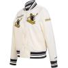 Pro Standard Womens NFL Pittsburgh Steelers Retro Classics Satin Jacket Eggshell/Black L