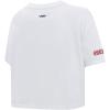 Pro Standard Womens NFL Script Tail Cotton Single Short Sleeve Boxy Tee(White)