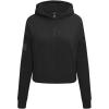 Pro Standard Womens NBA Classic Brushed Back French Terry Cropped Pullover Hoodie(Triple Black)