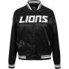 Pro Standard Womens NFL Detroit Lions Pearls Satin Jacket Black L