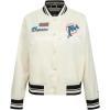 Pro Standard Womens NFL Miami Dolphins Retro Classics Satin Jacket Eggshell/Black M