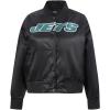 Pro Standard Womens NFL New York Jets Classic Chenille Satin Jacket Black L