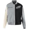 Pro Standard Womens NFL Philadelphia Eagles Reverse French Terry Varsity Jacket Black/Gray/Eggshell M