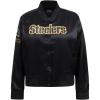 Pro Standard Womens NFL Pittsburgh Steelers Classic Chenille Satin Jacket Black S