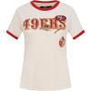 Pro Standard Womens NFL Retro Cascade Short Sleeve Slim Tee(Eggshell/ Red)