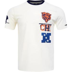 Pro Standard Mens NFL Chicago Bears Retro Cascade Shor Sleeve Tee Eggshell/Midnight Navy 2XL