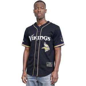 Pro Standard Mens NFL Mesh Button Down Top(Black/Purple)