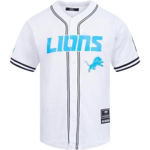 Pro Standard Mens NFL Mesh Button Down Top(White/Black/White)