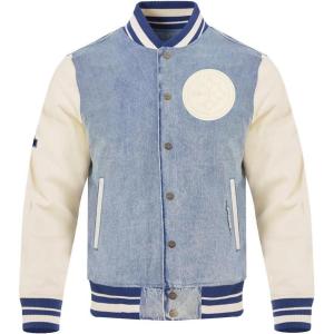 Pro Standard Mens NFL Pittsburgh Steelers Varsity Blues Denim Jacket Denim/Linen 2XL